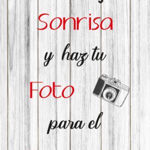Cartel rojo para fotomatón