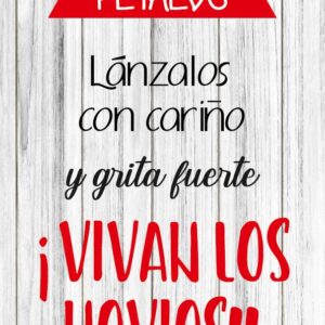 Cartel rojo para arroz, pétalos, confetis...