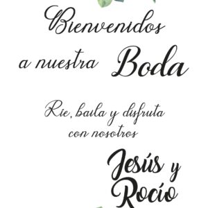 Cartel de Bienvenida para Boda EUCALIPTOS