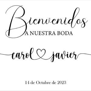 Cartel de Bienvenida para Boda BLANCO SENCILLO