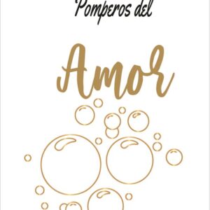 Cartel blanco y dorado para pomperos