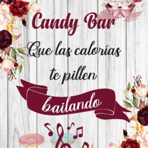 Cartel de tonos burdeos para Candy-Bar