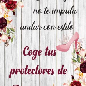 Cartel de tonos burdeos para protectores de tacones