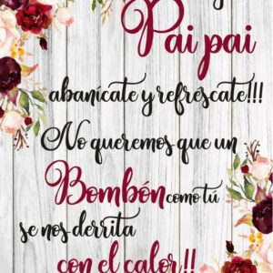 Cartel de tonos burdeos para pai pai