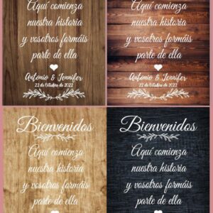 Cartel de Bienvenida para Boda AQUI COMIENZA...