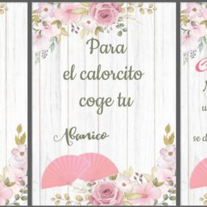 Cartel con flores en tonos pastel para abanicos