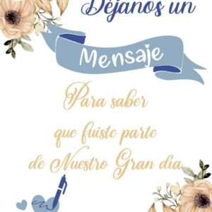 Cartel Romántico y Floral para deseos en el libro de firmas