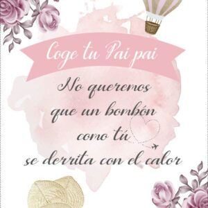 Cartel de flores nude con tematica viajera para pai pai