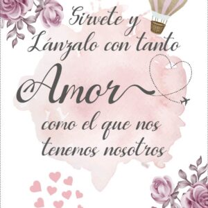 Cartel de flores nude con tematica viajera para pétalos, arroz o confetis...
