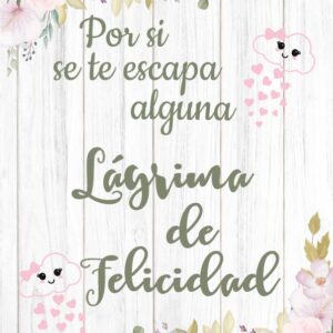 Cartel con flores en tonos pastel para lágrimas de felicidad