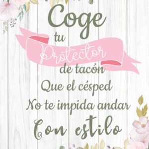 Cartel con flores en tonos pastel para protectores de tacones