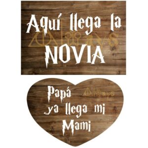 Cartel de paje en madera tematica Harry Potter