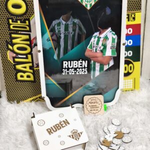 Cuadro de Firmas de Comunión con Forma de Insignia de Fútbol