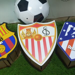 Caja de madera escudos fútbol