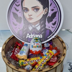 Caja de madera redonda personalizada