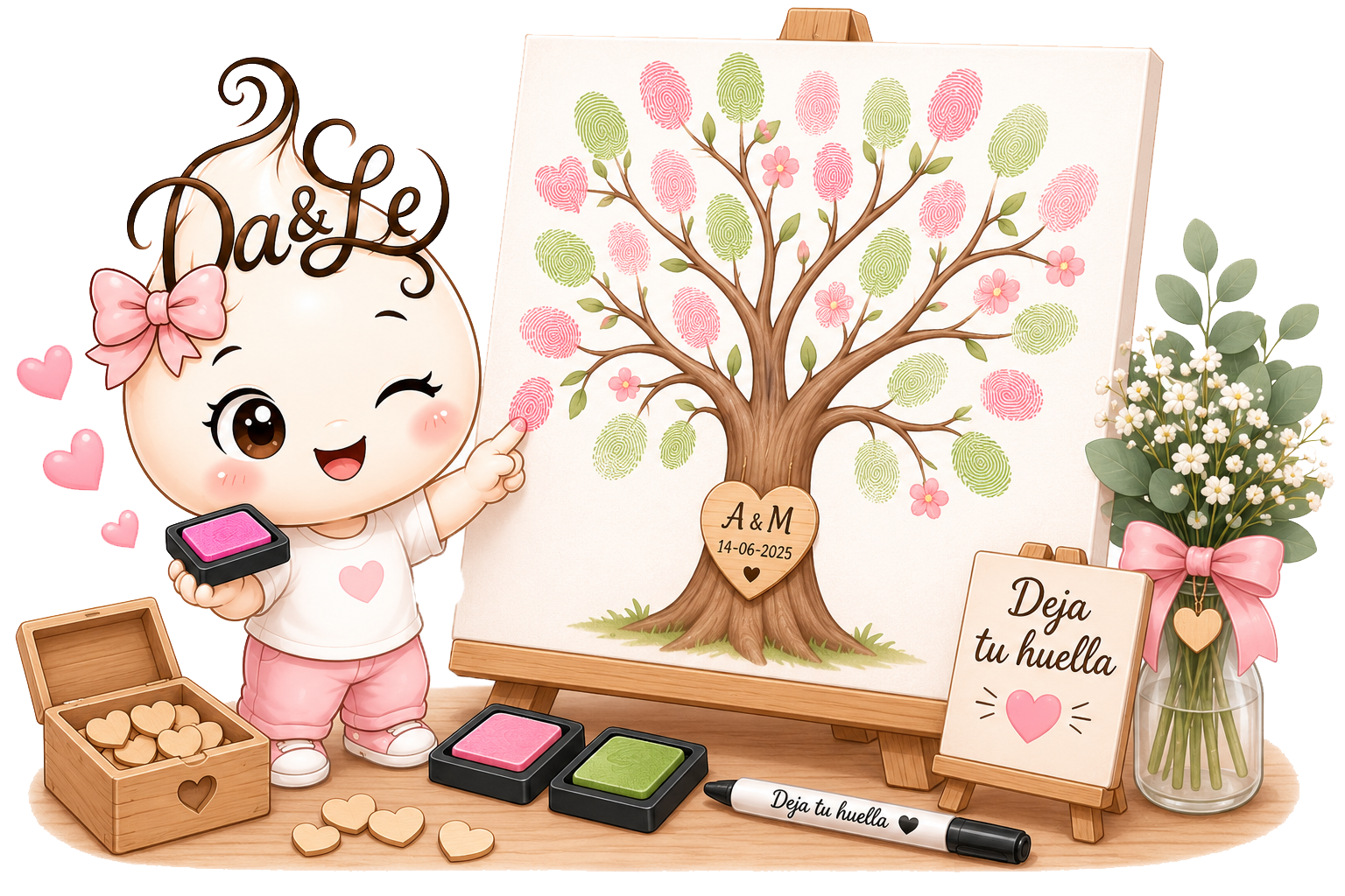 Árboles de huellas personalizados | Recuerdos para celebraciones