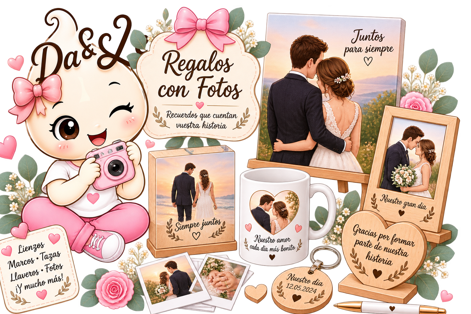 Regalos personalizados con fotos para bodas y celebraciones