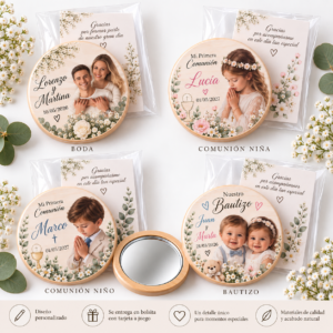 Espejo de Bambú Personalizado con Foto