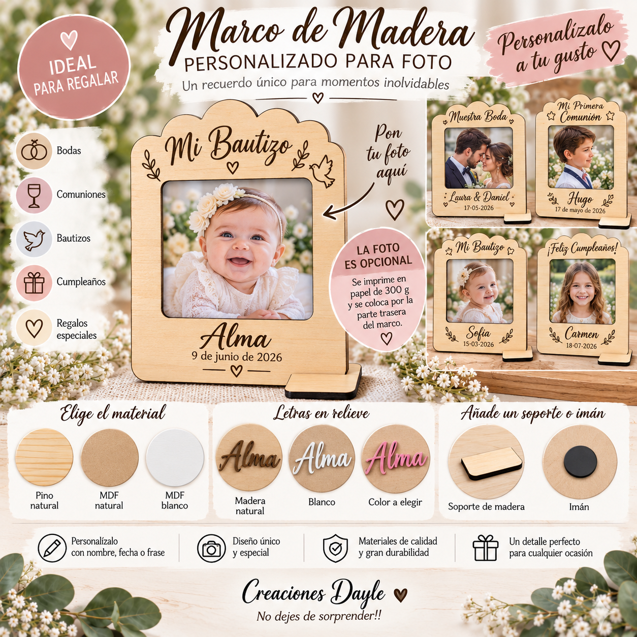 Marco de Madera Personalizado para Foto
