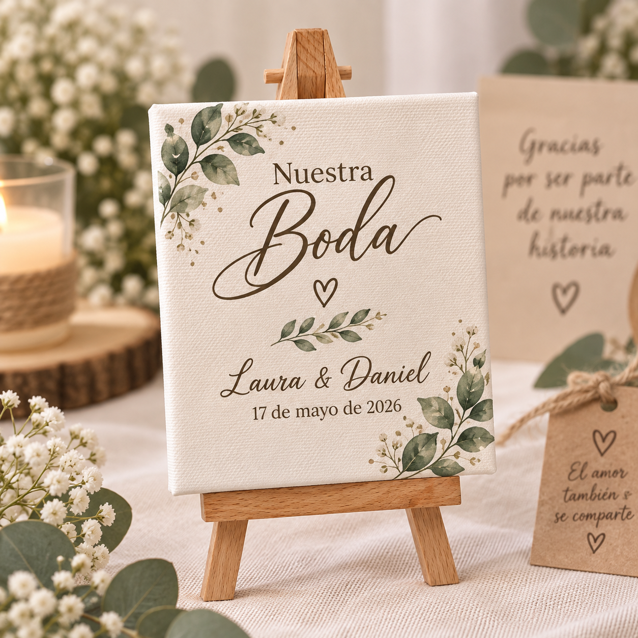 Mini Lienzo Personalizado para Foto con caballete - Imagen 5