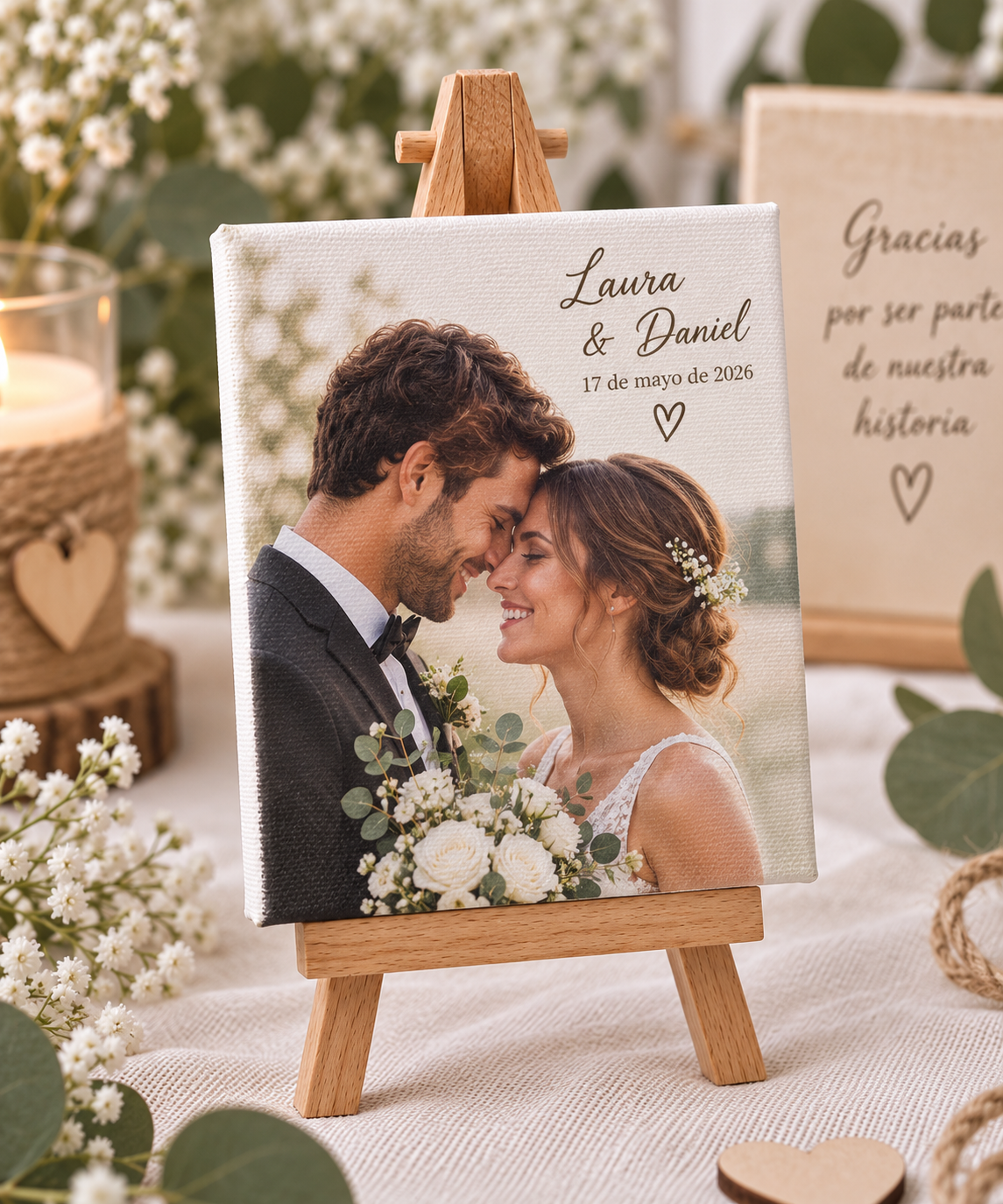 Mini Lienzo Personalizado para Foto con caballete - Imagen 3