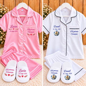 Pack pijama + zapatillas personalizado para Comunión